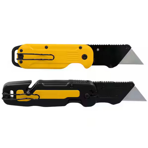 Folding Box Cutter (2-pack) Utility Pocket Knife Blade Work Push Button