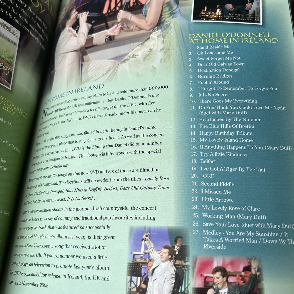 Daniel O'Donnell Official Tour Program Programme 2008 VG+