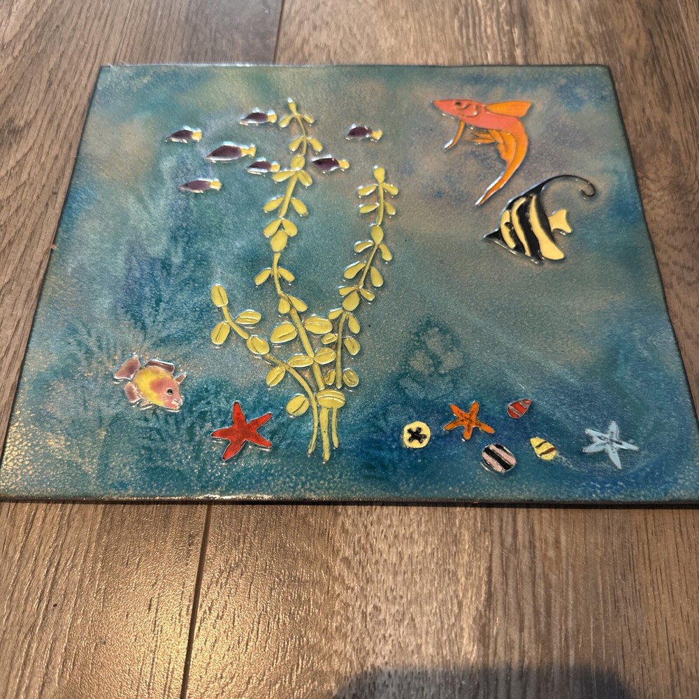 MCM  Enamel On Copper  Plate Multicolor / Great Design #15