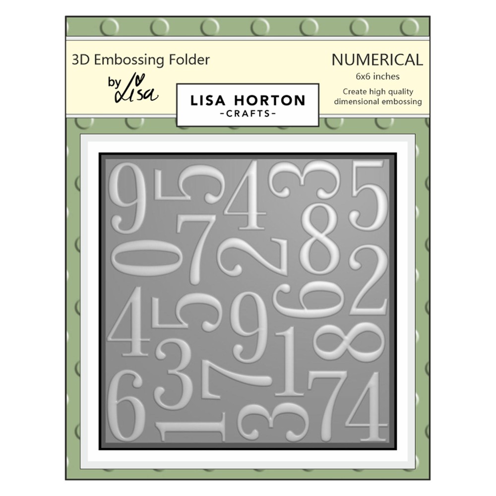 Lisa Horton Crafts Embossing Folder-Numberical