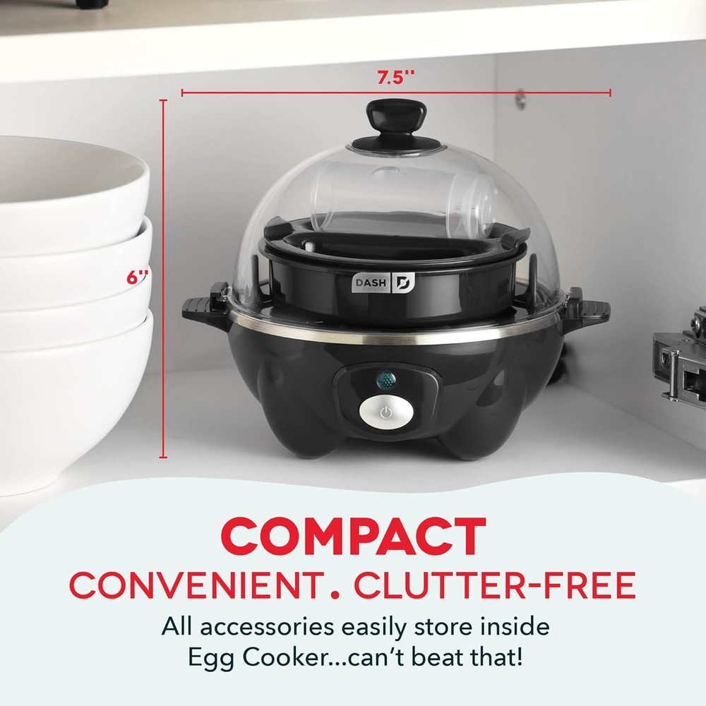 DASH Electric Rapid Egg Cooker, 7 Egg Capacity, Black