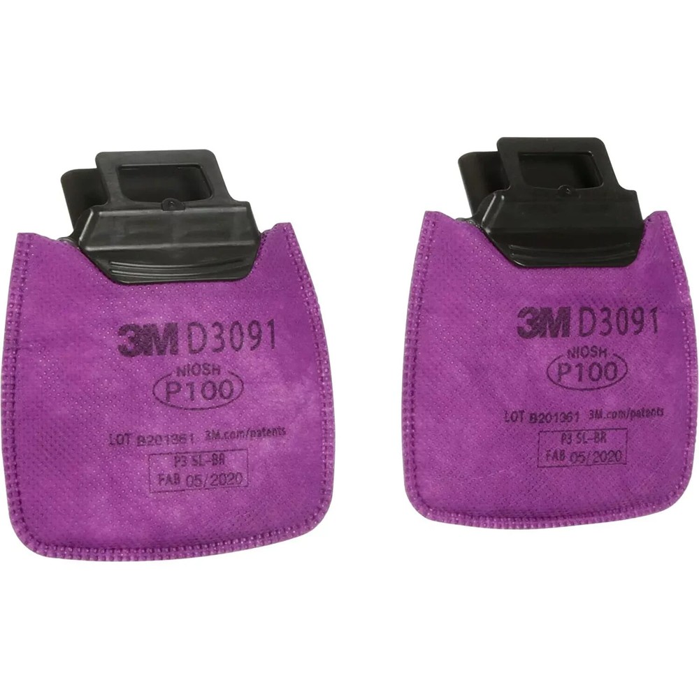 3M D3091 Secure Click P100 Particulate Filter Replacement Respirator Filter 1 PR