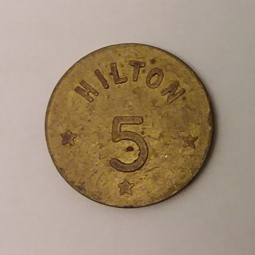 Hilton Hotel 5 Cent Vending Machine Token 22mm
