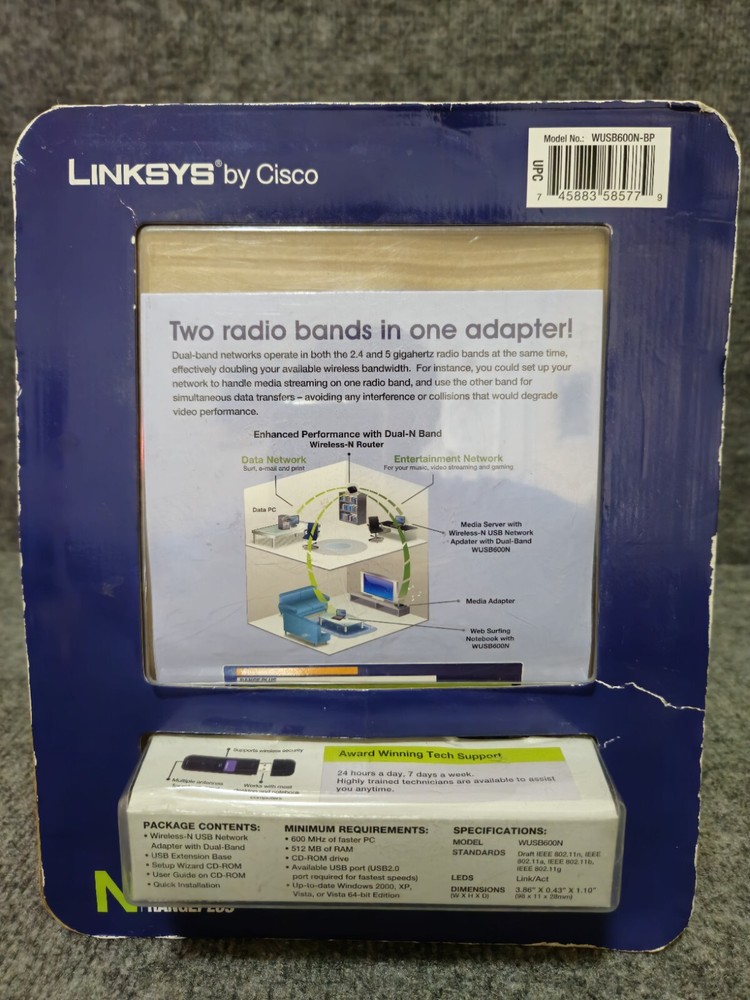 Linksys by Cisco Wireless-N USB Network Adapter with Dual Band