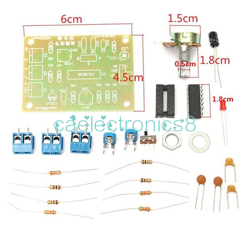 ICL8038 Function Signal Generator Module Sine Square Triangle Wave Output Kit