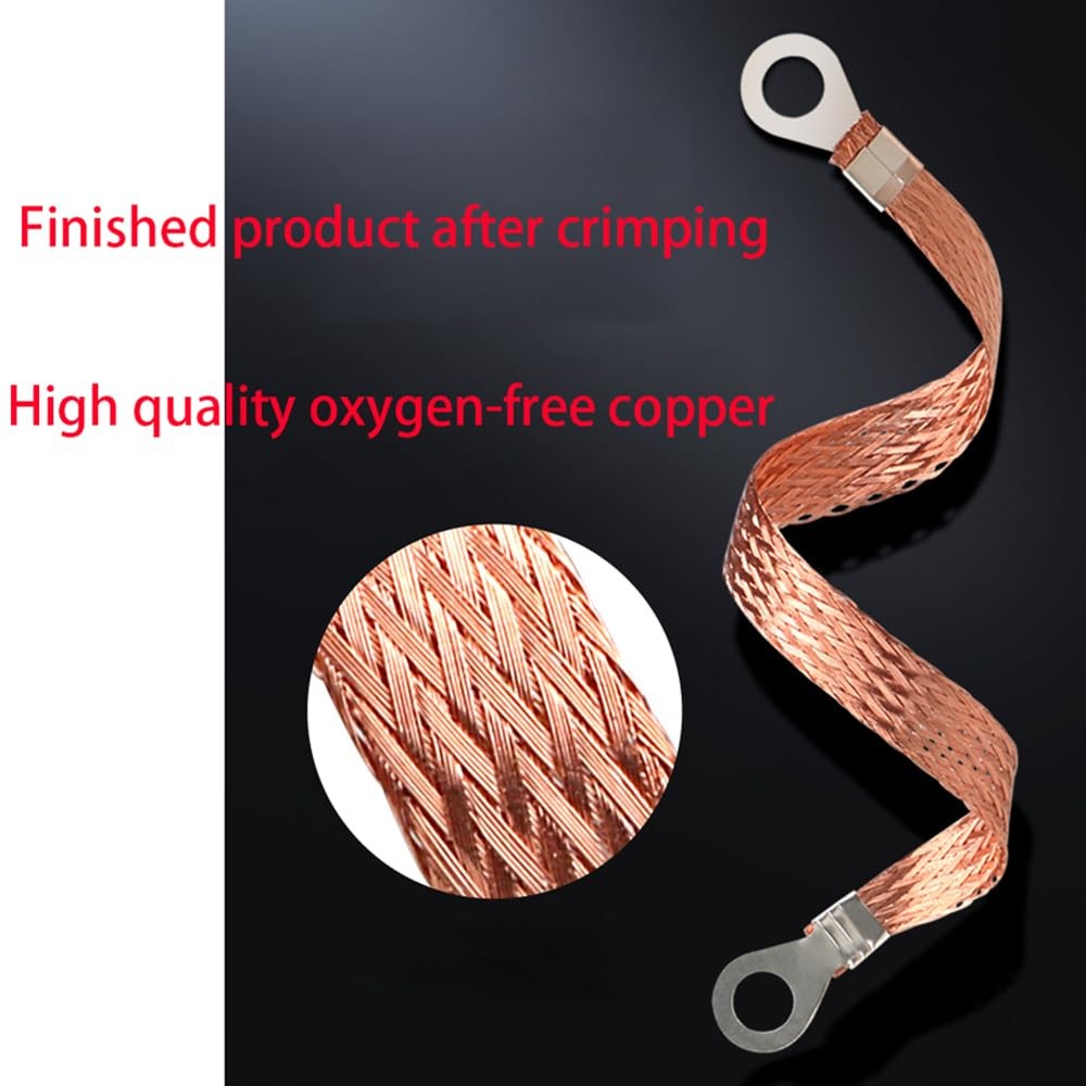 Flat Copper Braid Cable,4mm Braided Width: 4mm (0.16"),