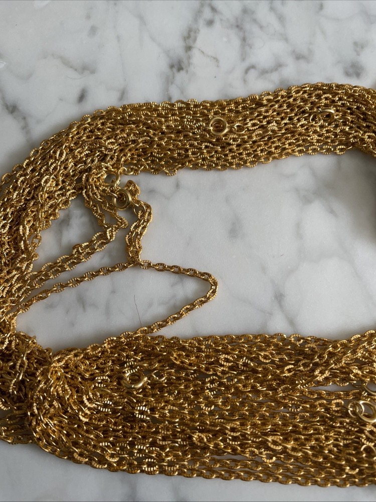 6 VTG Gold Plated 24” Link Chains