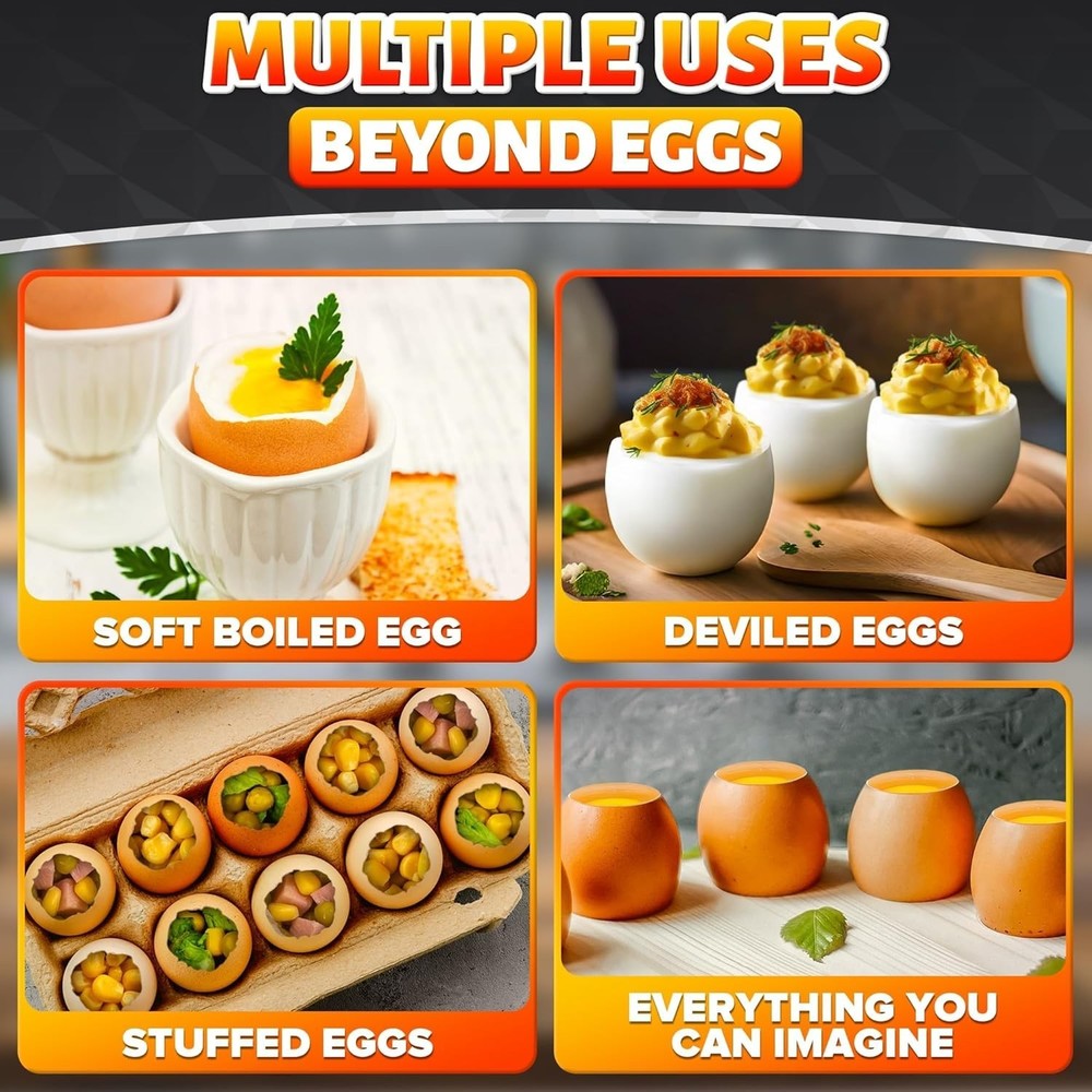 Compact Egg Cracker Tool for Clean Breakfast and Baking Prep - Silver Finish