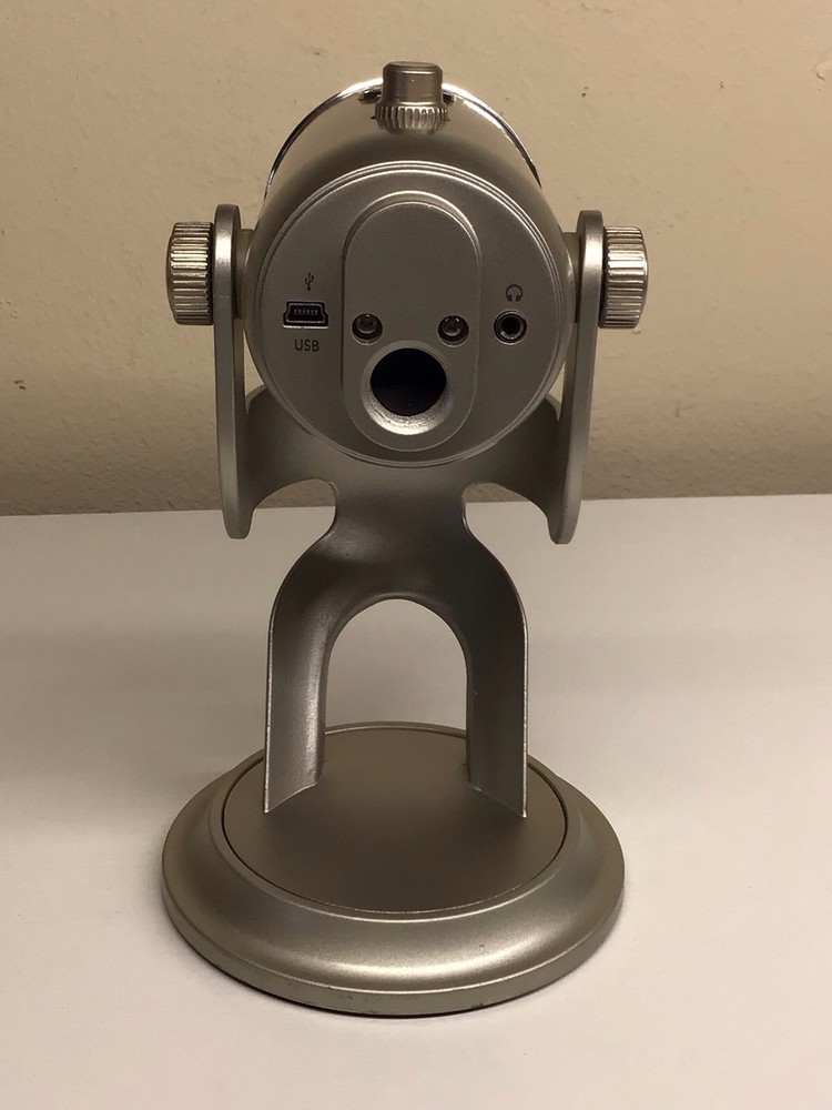 Logitech Blue Yeti USB Microphone Silver With Stand Tested Working