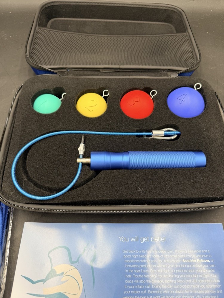 Shoulder Reliever System – Exercise Balls, Cable & Night Support NEW OPEN BOX