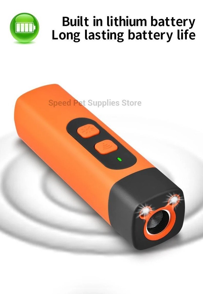 Rechargeable Ultrasonic Dog Bark Control Training Repeller LED Flashlight 🐕