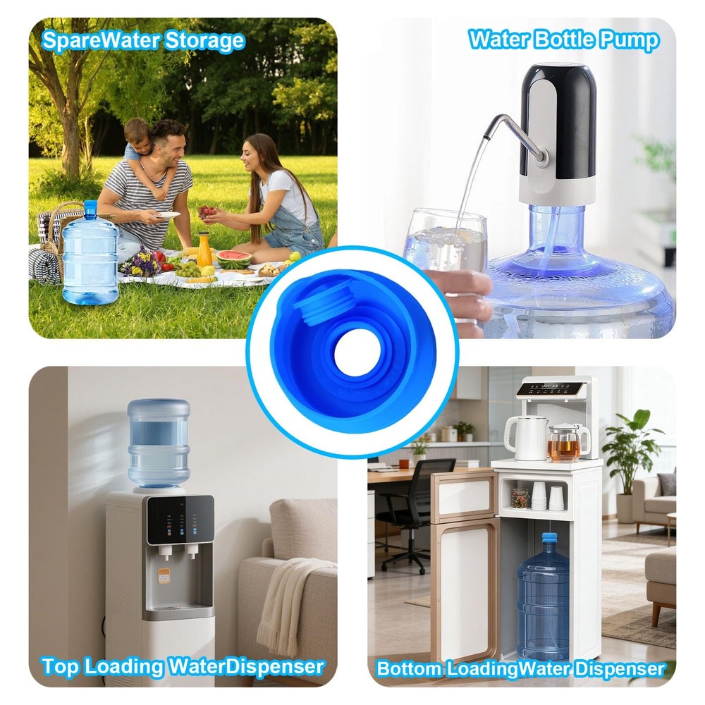 3 Pack 3 and 5 Gallon Water Jug Cap, Upgrade Silicone Reusable Replacement Ca...