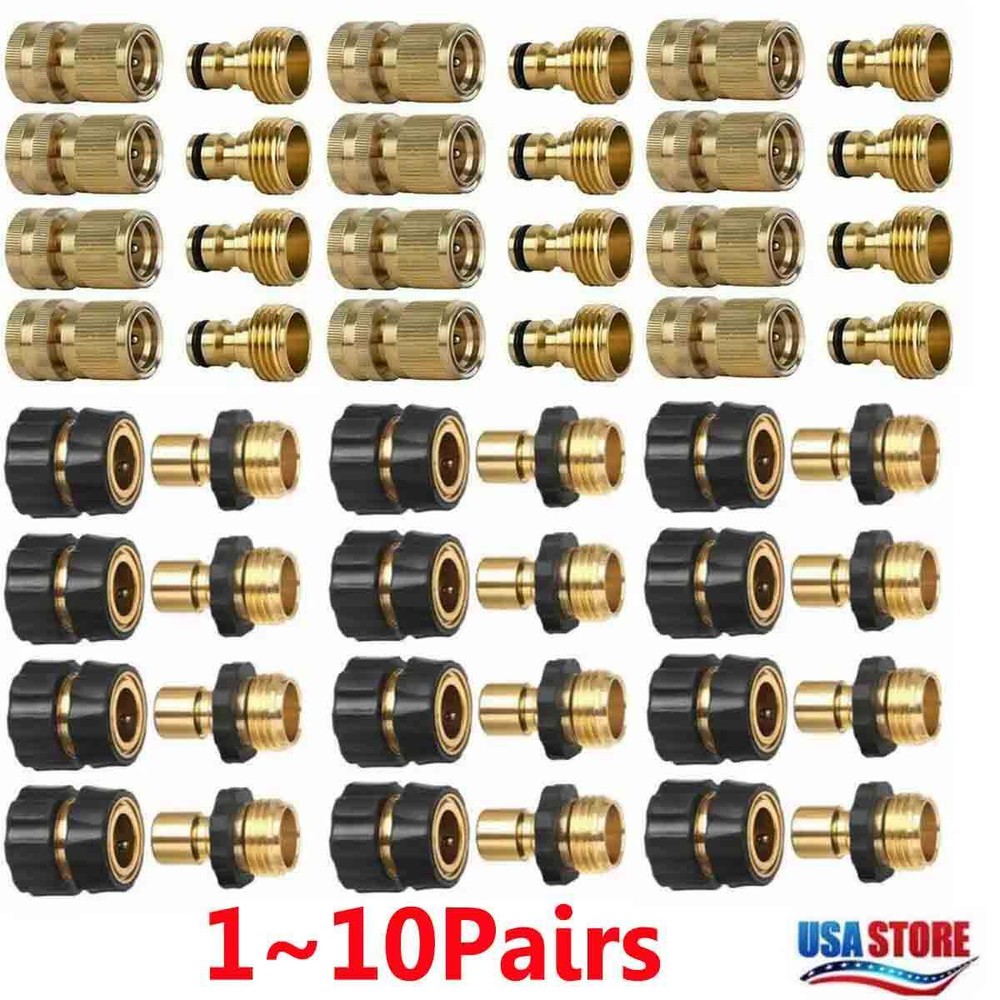 3/4'' Garden Hose Quick Connect Solid Brass Quick Connector Garden Hose Fitting