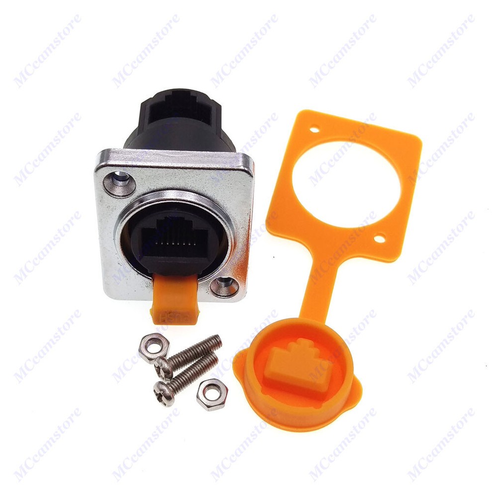 RJ45 Waterproof Shield Female Socket Chassis Panel Mount Network Connectors