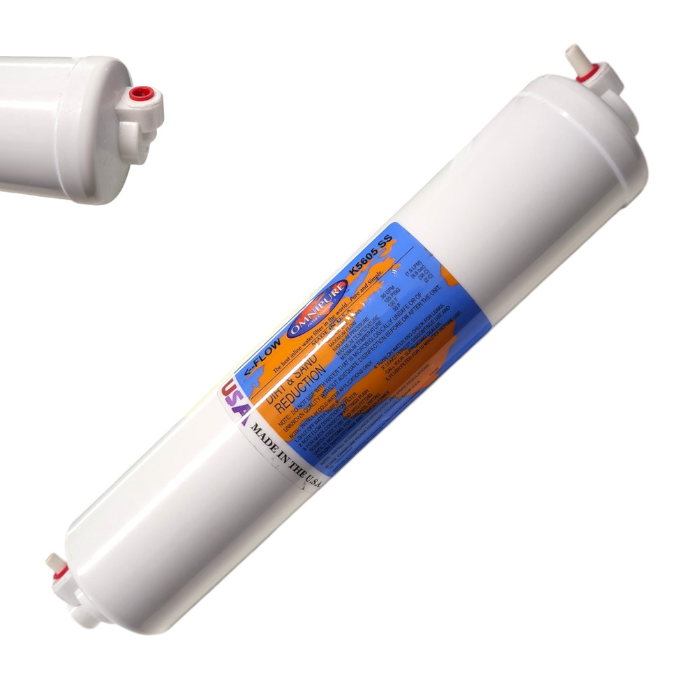 Omnipure K5605-SS Inline Sediment Filter 5mic - 12 x 2.5 Port 1/4 QC