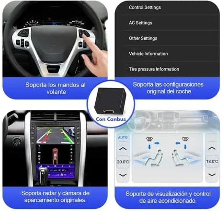 Stereo For Ford Edge 2011-2014 Android 13 Auto Carplay