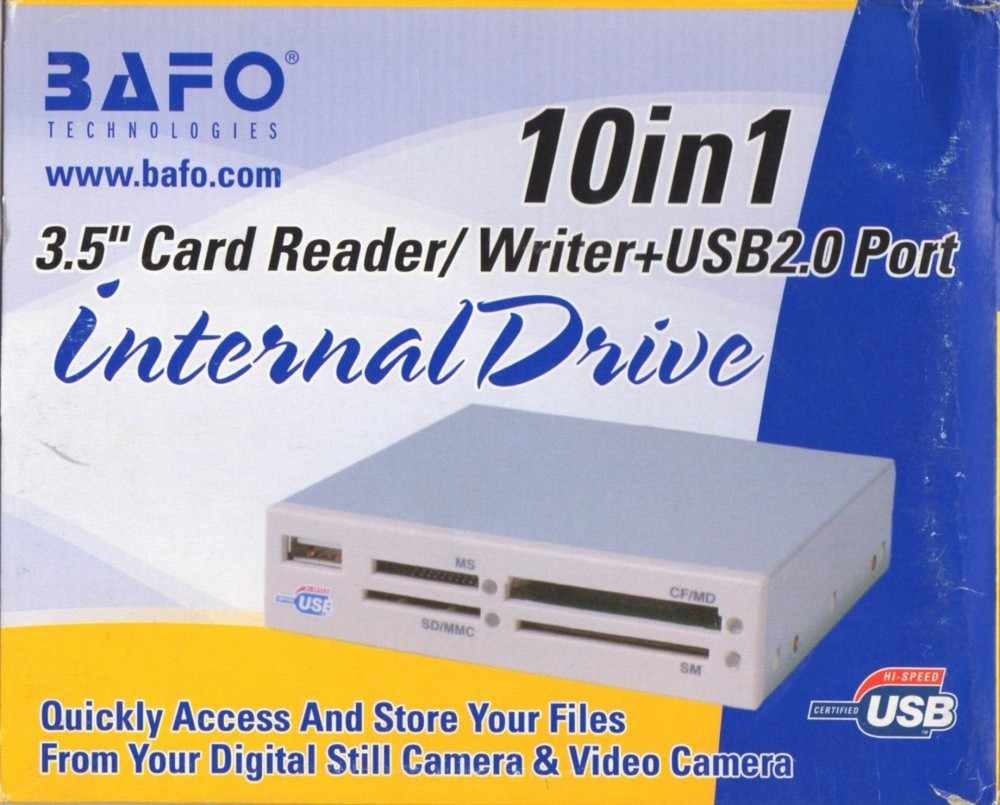 Bafo Internal 10in1 Card Reader, USB 2.0 - Ivory