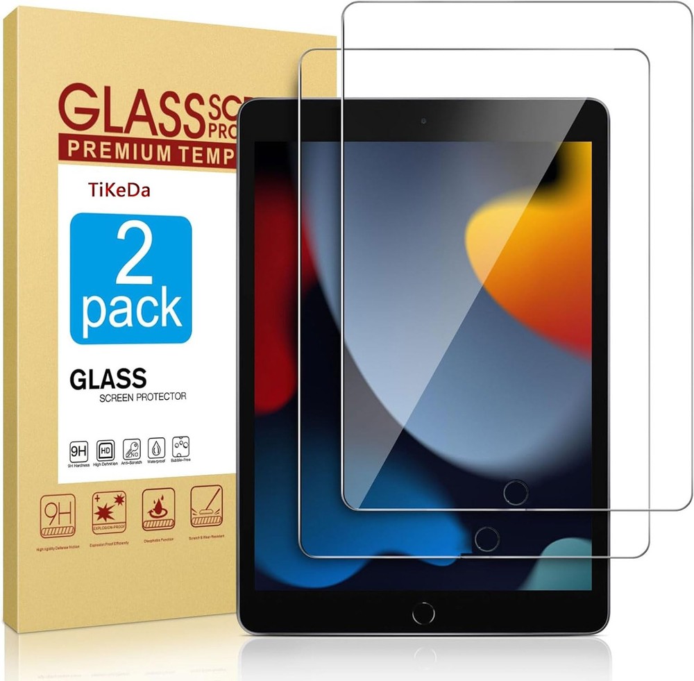 TiKeDa 2 Pack Screen Protector for iPad 9th 8th 7th Generation 10.2 Clear