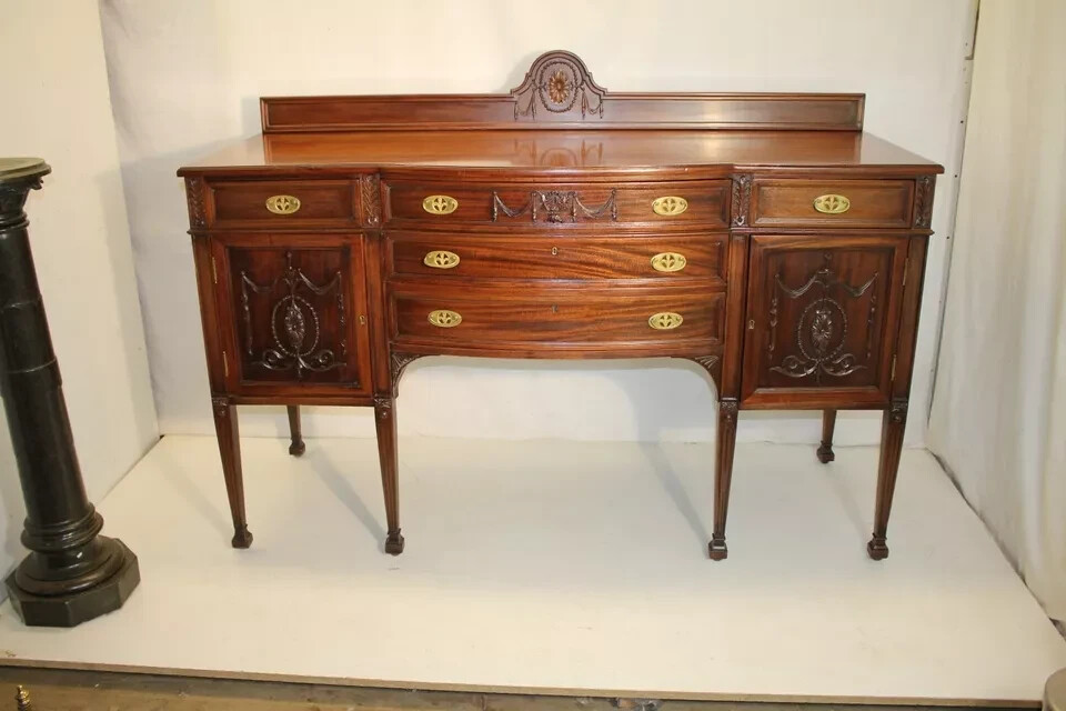 Adams Style Solid Mahogany American Made Carved Sideboard/Server