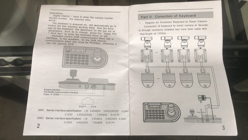 CCTV 3D Joystick Keyboard Controller - Model YN 313C, Communications RS485