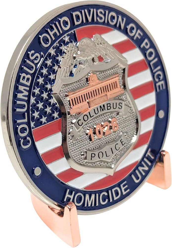Generic Military Challenge Coin Display Stand - Solid Metal with Copper