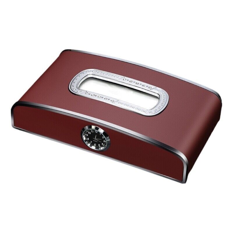 1x Practical Car Tissue Box Backseat PU Leather Case Functional Car Tissue Hold
