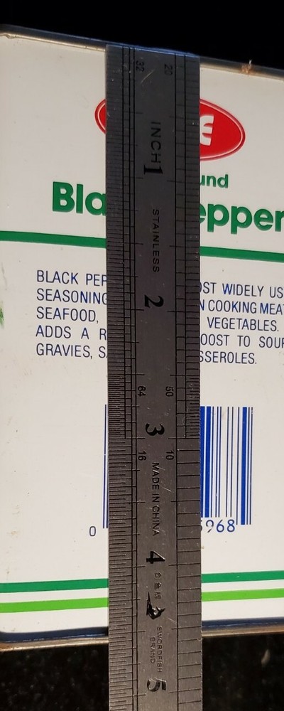 acme black pepper tin, empty. Our number t1665