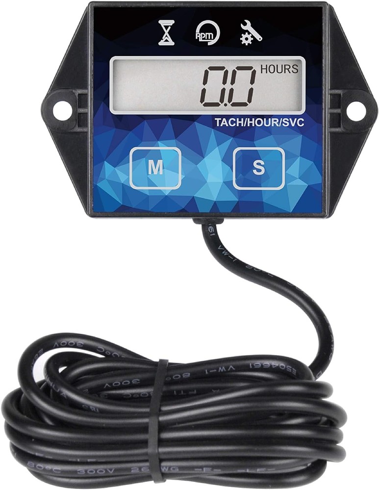 Runleader Small Engine Hour Meter, Digital Tachometer, Maintenance Reminder,...