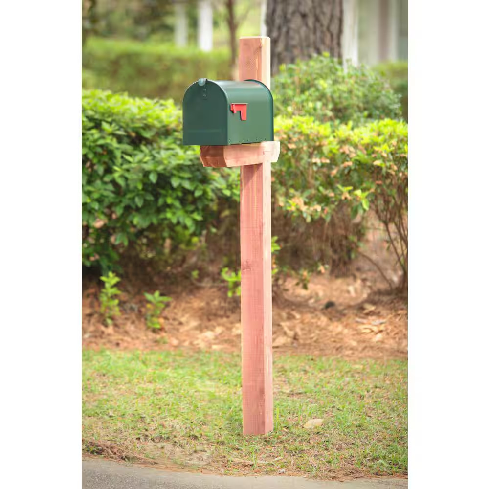 Elite Green, Medium, Steel, Post Mount Mailbox