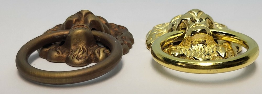 Solid brass Duncan Phyfe style Lion Head knocker ring Pull Early American SINGLE