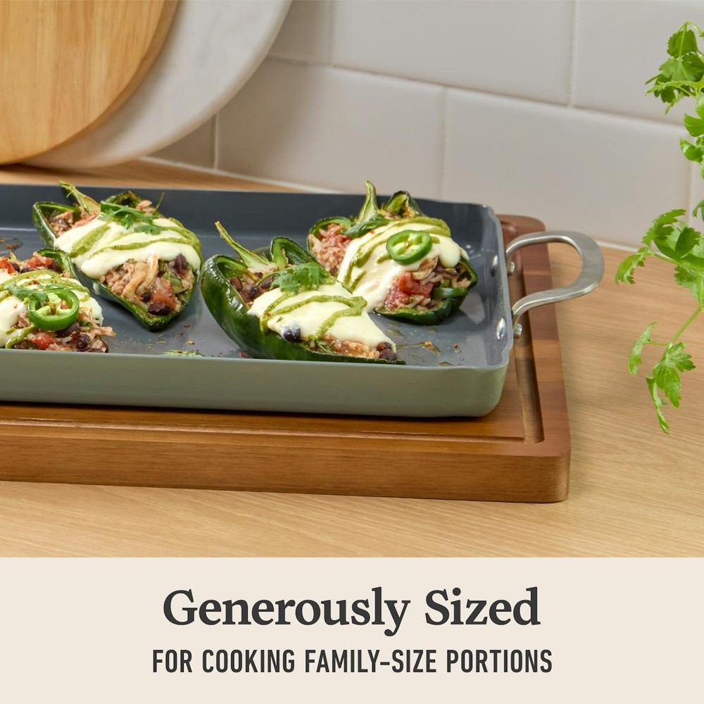 Calphalon® Ceramic Nonstick Double Stovetop Griddle, Silver Ash