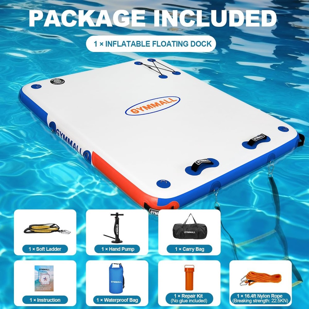 Inflatable Floating Dock Platform, 6ft*5ft Air Dock Platform Floating Island ...