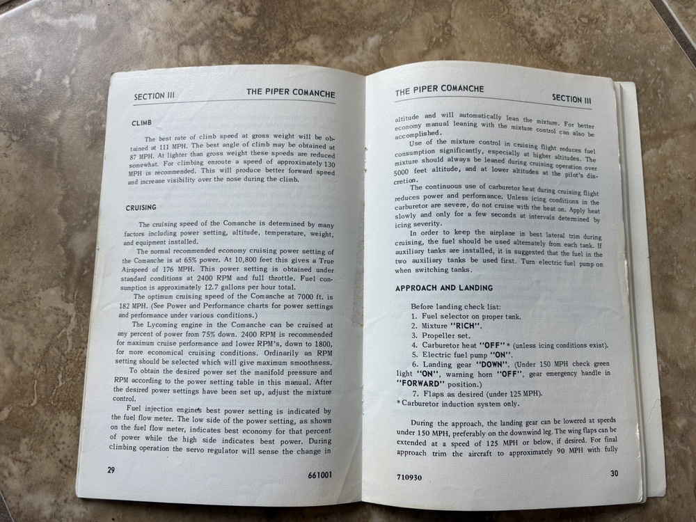 PIPER Comanche "B" OWNER’S HANDBOOK