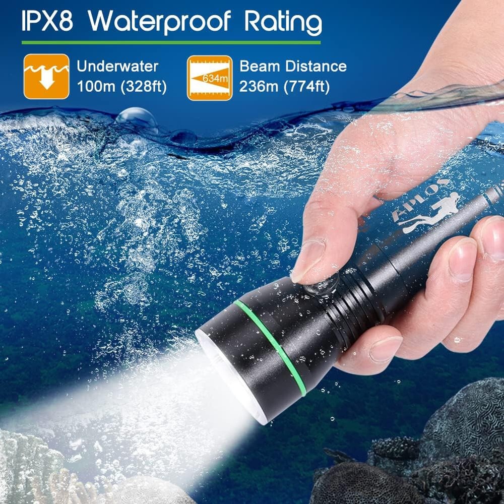 APLOS AP30 3000lm Diving Flashlight with 3 Modes