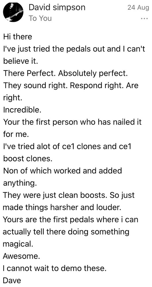 PastFx Chorus Ensemble Mini BBD Boss Ce1 Clone +Bonus Buffer & Depth Mod!