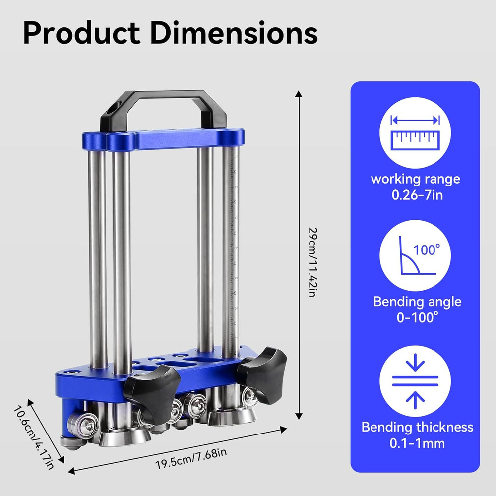 Versatile Portable 2-Station Metal Roller & Bender Tool - 0-100° Range