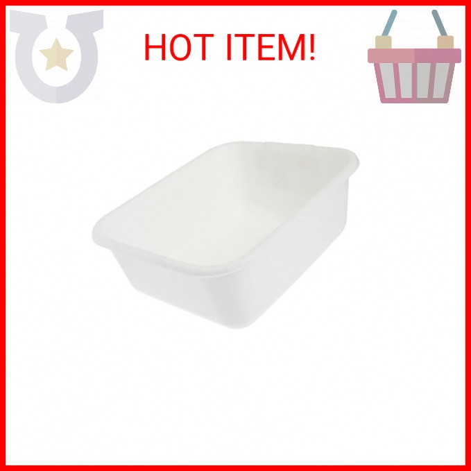 Rubbermaid 2951-AR WHT Dish Pan, Rectangular, White Plastic, 11-1/2-Qts.