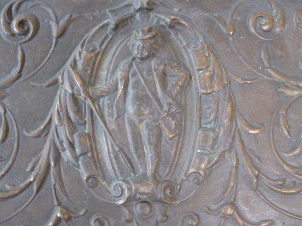 Cast Iron Fireback Panel Plaque Decorative 19 1/2" x 9"