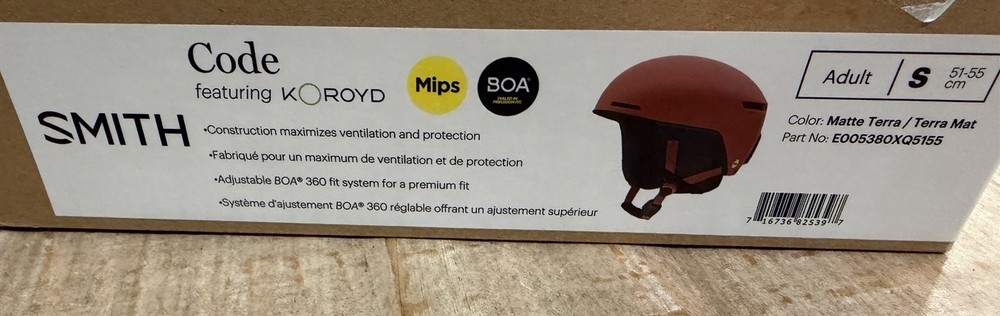 Smith Code Ski Helmet MIPS Koroyd Boa Matte Terra Adult Small