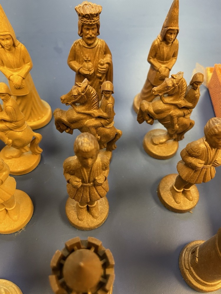 Vintage Germany Chess Set Plastic, Missing One Piece, SEE