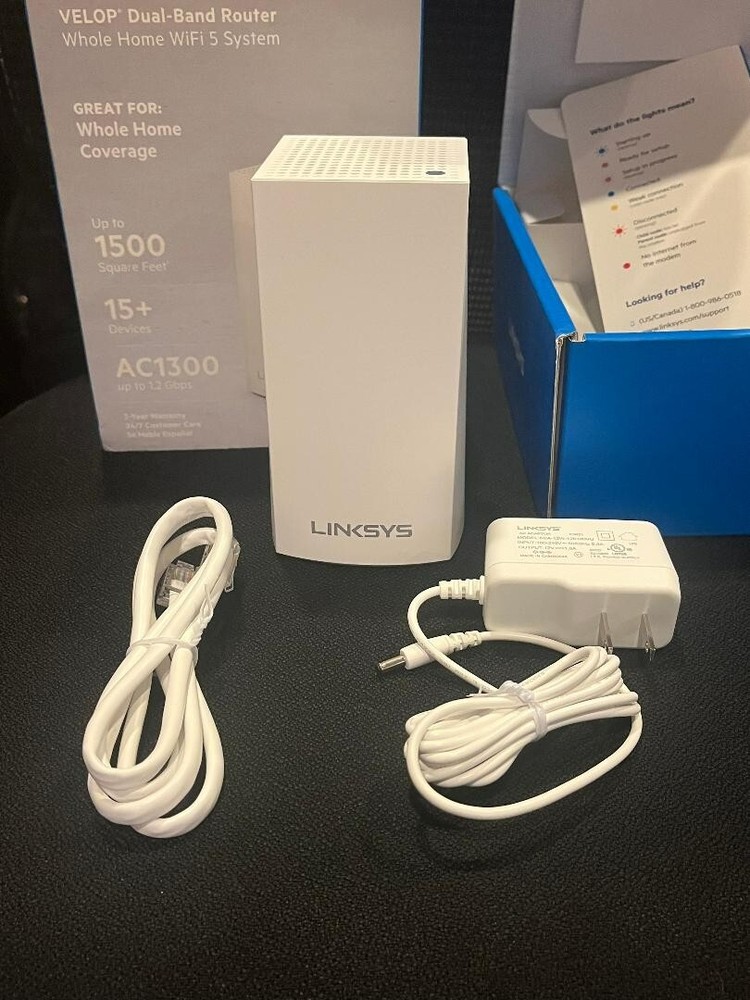 Linksys Velop Mesh Home WiFi System, 1,500 Sq. ft Coverage, 10+ Devices, Speeds