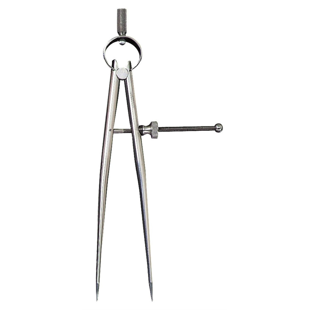 Toolmakers Spring-Type Caliper and Divider with Bow Spring and Hardened Fulcrum