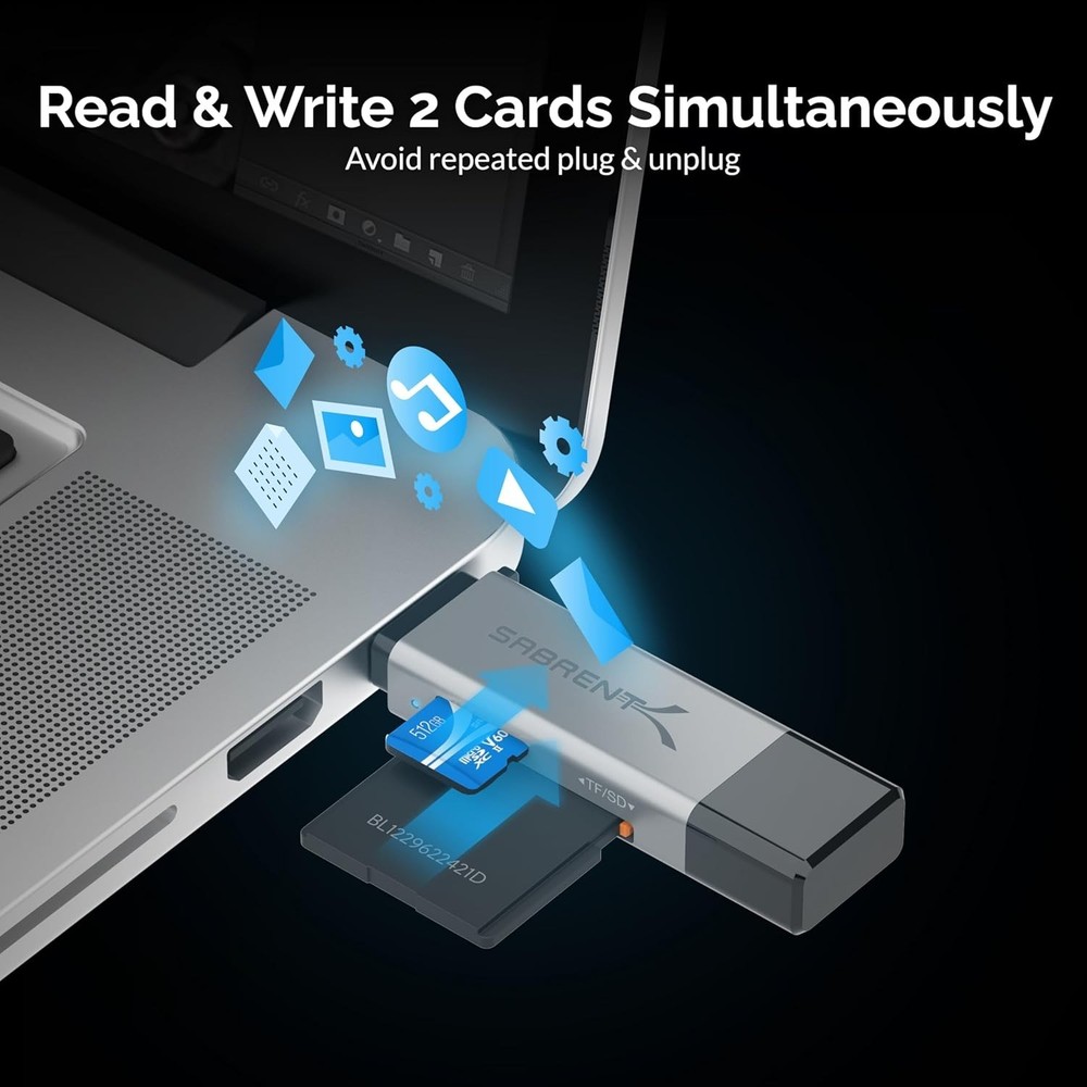 Versatile USB C and Micro SD Card Reader for Quick File Transfers Across Devices