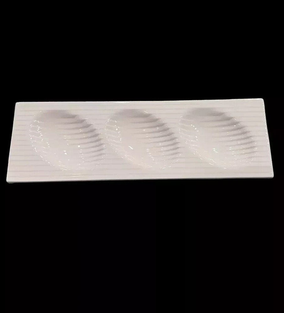 Fortessa Dinnerware 3 section Appetizer Sampler Serving Platter Bone China ~New!