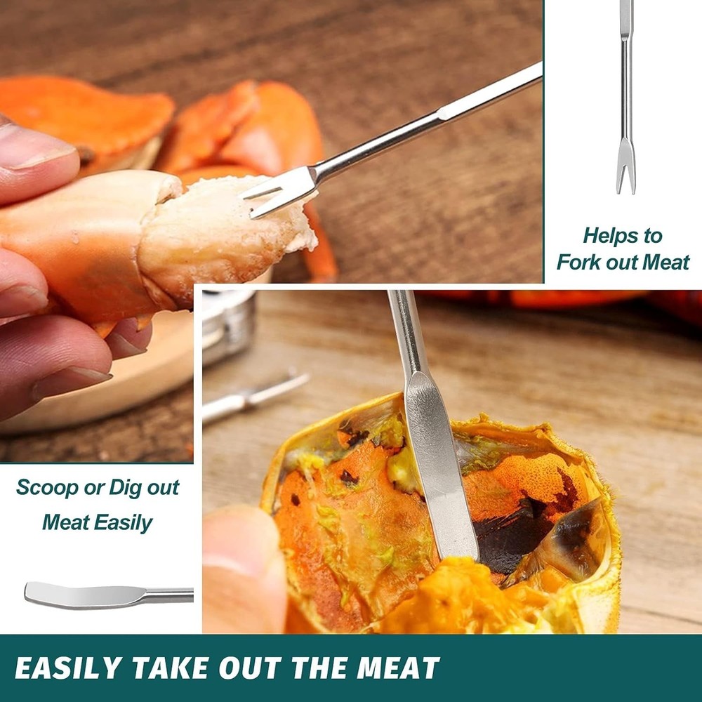 Durable 10-Piece Lobster Cracker & Fork Set - Ergonomic & Dishwasher Safe Tools