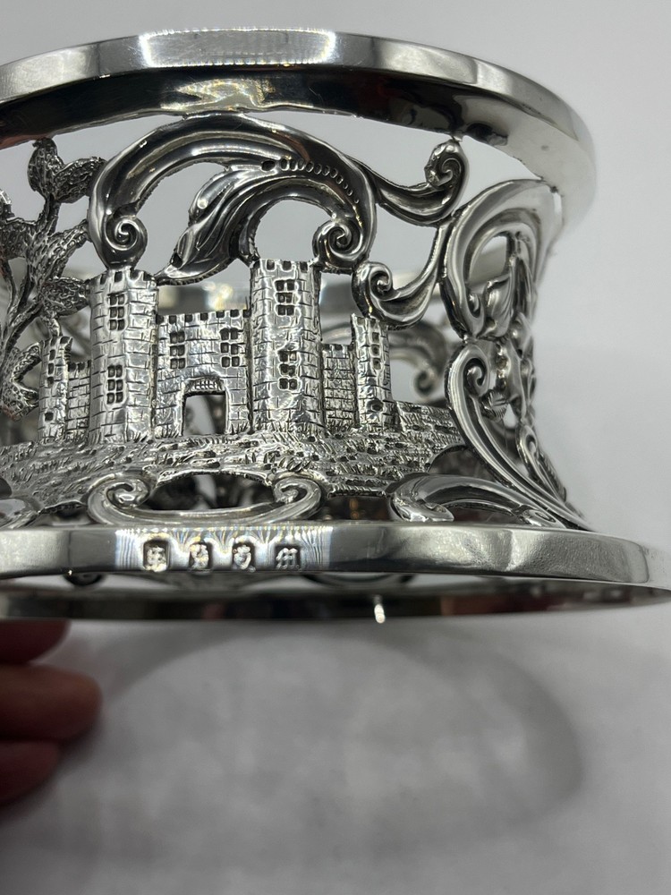 Irish Solid silver potato ring Dublin 1907 Castle and cottage E Johnson Ltd