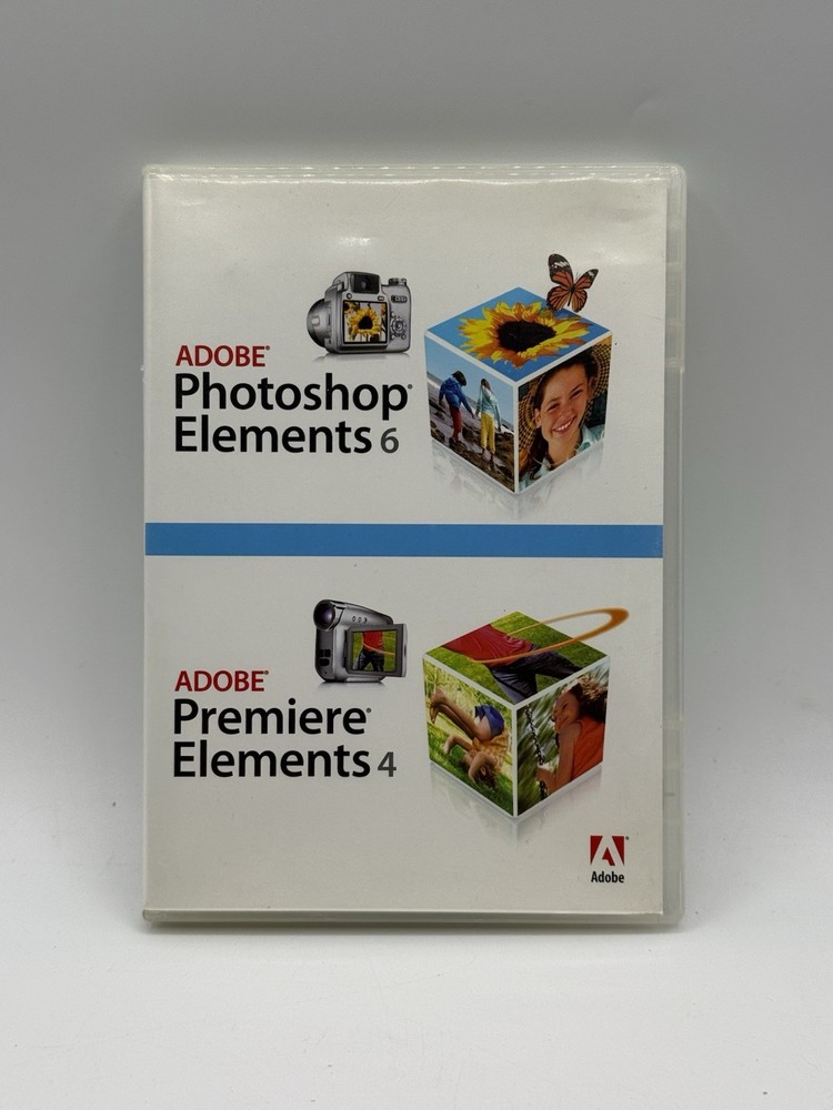 Adobe Photoshop Elements 6 & Premiere Elements 4 Disks  w/ Serials