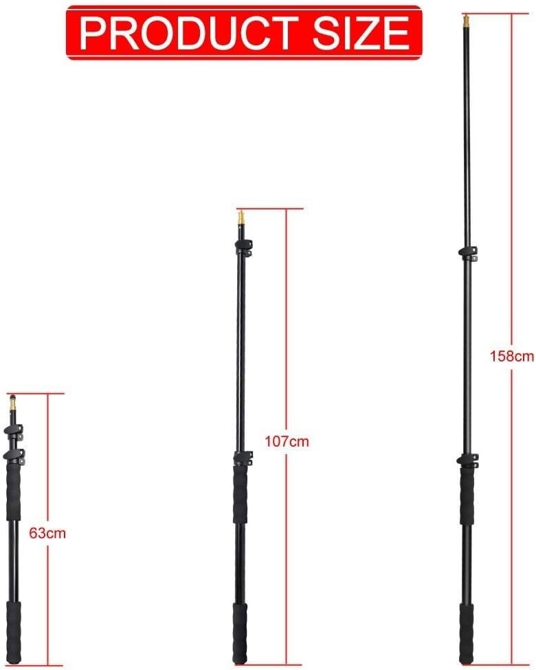 62" 158cm Handheld Portable Light Stand Pole Telescoping for Studio LED Panel...