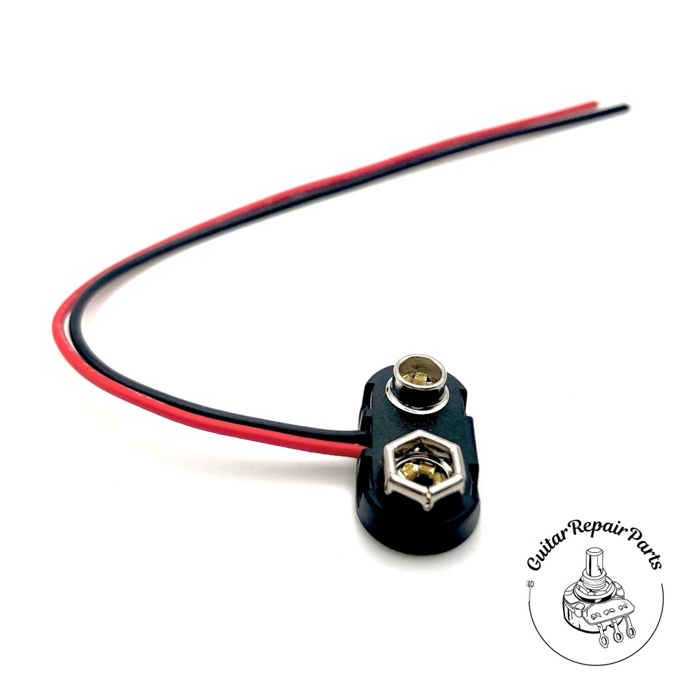 9 Volt Battery Terminal Clip - T Type - Hard Plastic Backing