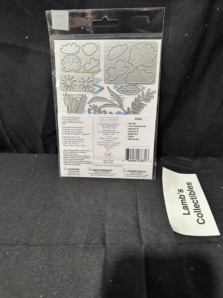 Sizzix Thinlits Tea Time 10 dies Ellison Educational Equip Scrapbooking 665806